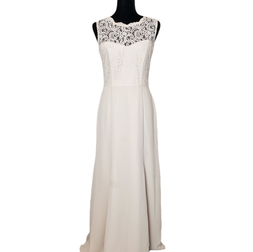 ✅ NWT Dessy Collection Vivian Diamond Maxi Dress 10 Gown